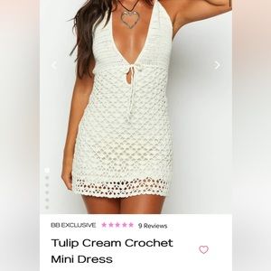 Tulip Cream Crochet Mini Dress - Beginning Boutique